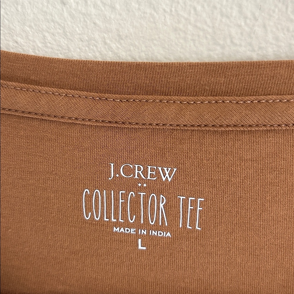 J. crew fall sequin leaf collectors Tee cotton tan, brown, green tee shirt L - Picture 11 of 11